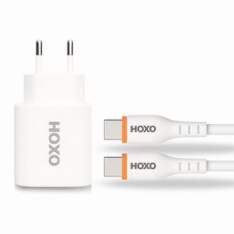 20W USB C Adapter met USB C Kabel 60W - Snellader - 1 Meter USB C naar C Kabel - GaN Fast Charger - USB C Oplader Setje