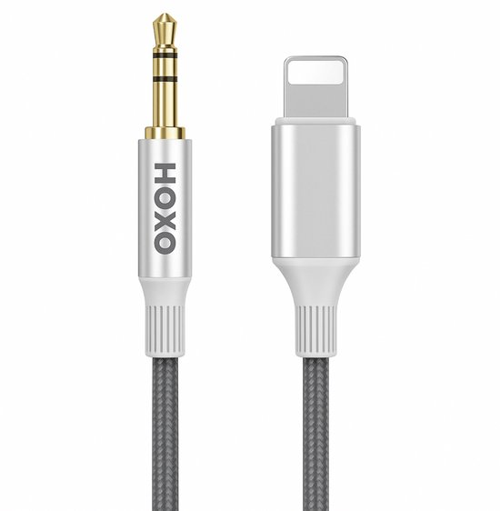 Aux Kabel - Geschikt voor Lightning - Gevlochten Kabel 1 Meter - 3.5mm Jack - Audio kabel voor Auto, Radio en Koptelefoon