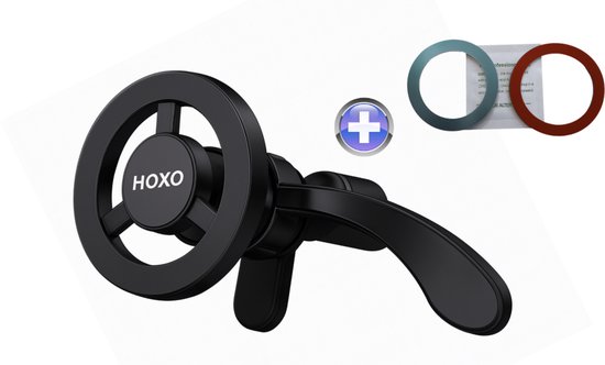 Magnetische Telefoonhouders auto met dubbel klemmachisme - Ventilatierooster - 360° Rotatie - Inclusief 2 Magneet Platen - Telefoonhouder - Voor smartphones 3 - 7 inch - Universeel