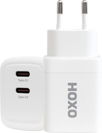 USB C Adapter 45W - USB C Oplader - Snellader - USB C - Gan Fast Charger met 2 USB C poorten