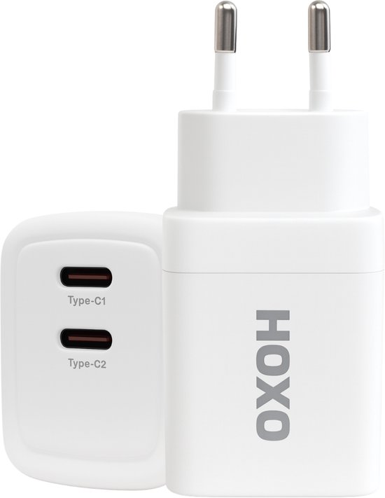 USB C Adapter 45W - USB C Oplader - Snellader - USB C - Gan Fast Charger met 2 USB C poorten