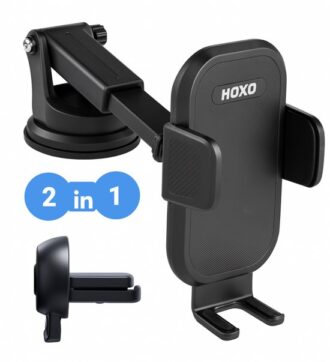 Telefoonhouder auto met Zuignap 2-in-1 - Geschikt voor bureau, raam, dashboard & & Ventilatie Luchtrooster - Extra sterk zuignap - Universele telefoonhouder - Een knop bediening