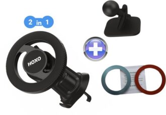 Magnetische Telefoonhouder met haak - Ventilatie, Raam, Dashboard - GSM Houder - 360° Rotatie - Inclusief 2 Magneet Ringen - Voor smartphones 3 - 7 inch - Universeel