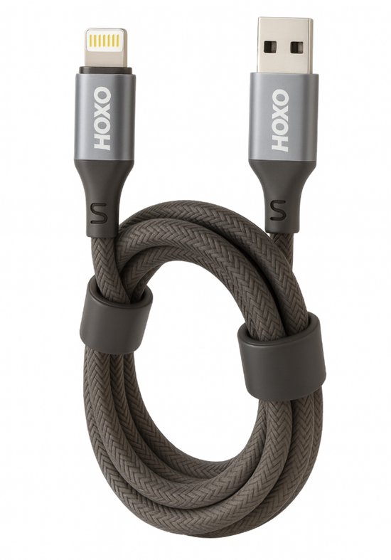 USB Kabel - Geschikt voor Lightning Kabel - USB Kabel Magnetische Oprolbaar - 1 Meter - Snellader - Fast Charging